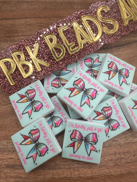 Literally Just a Girl Surviving on Alani- EXCLUSIVE TO PBK- Silicone Focal Bead