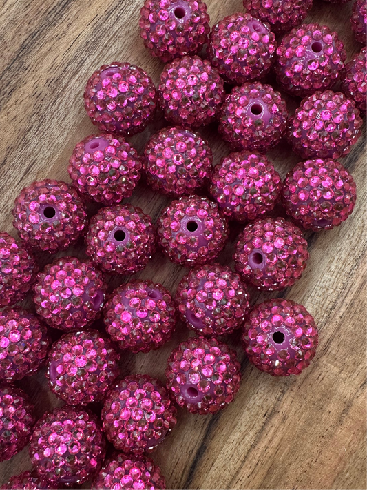 Raspberry Sorbet- Rhinestone Acrylic 20mm