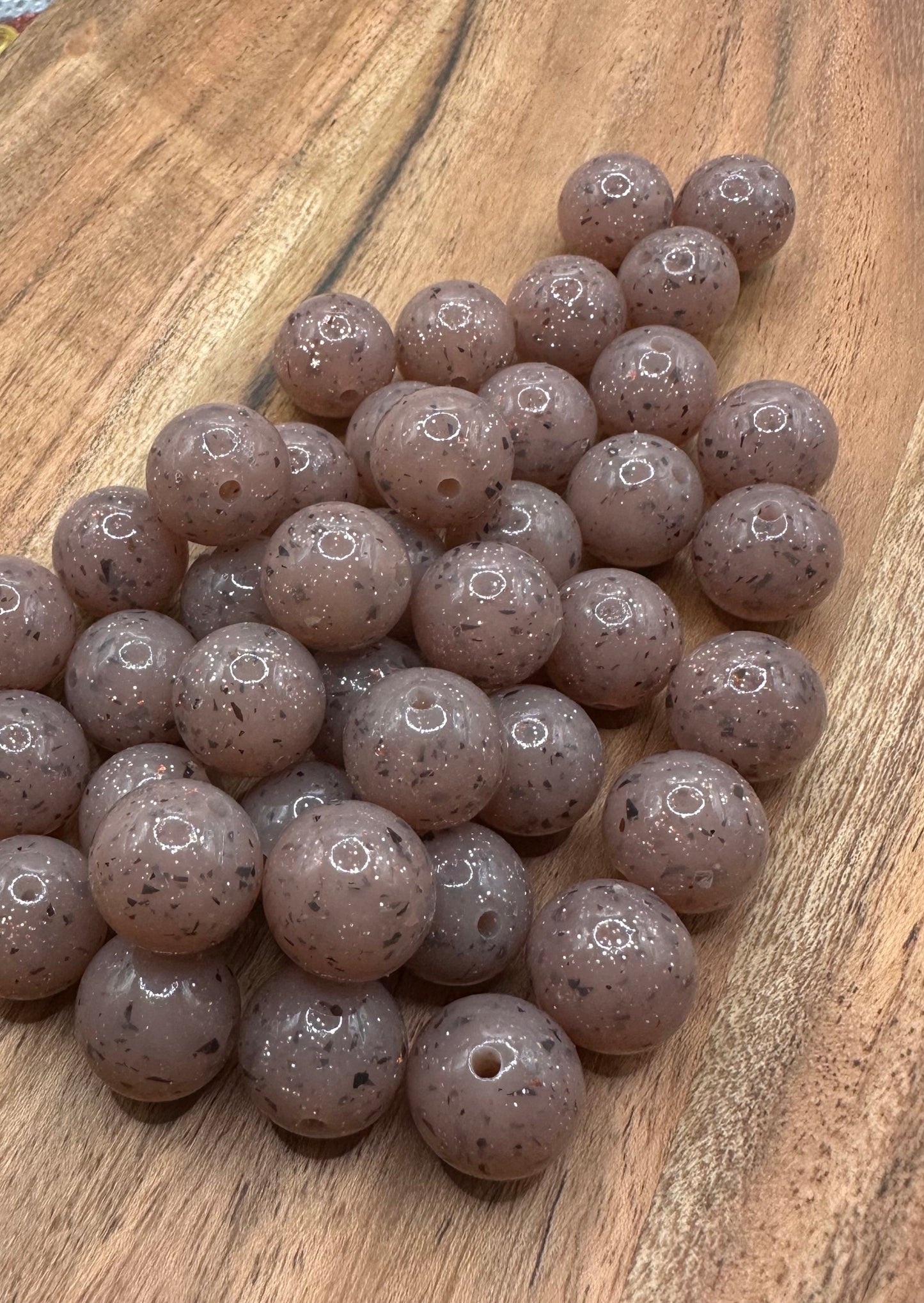 Brown Speckle Liquid- Silicone Bead 15mm