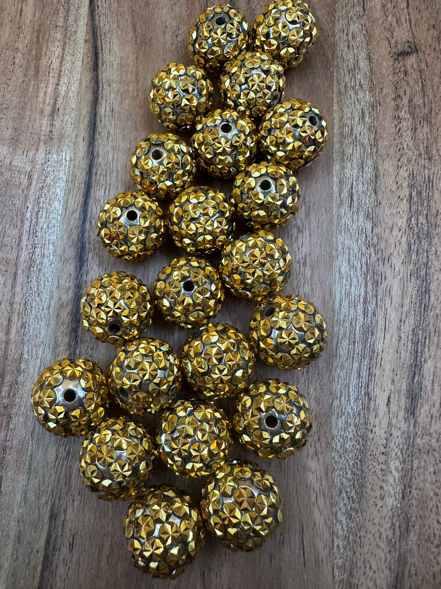 Golden Stars- Rhinestone Acrylic 20mm
