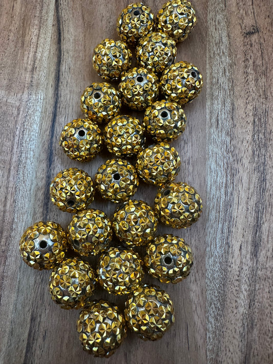 Golden Stars- Rhinestone Acrylic 20mm