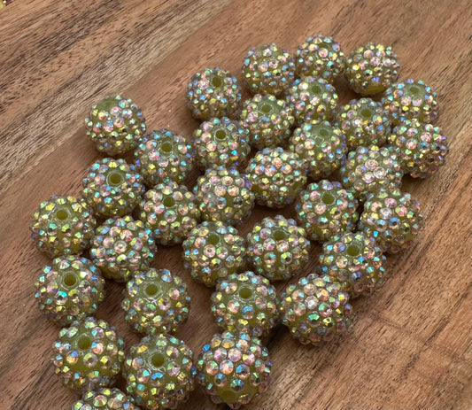 Dazzling in Gold- Rhinestone Acrylic 16mm