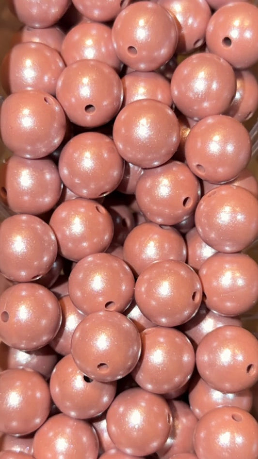 Rose Brown- Opal Silicone Bead 15mm