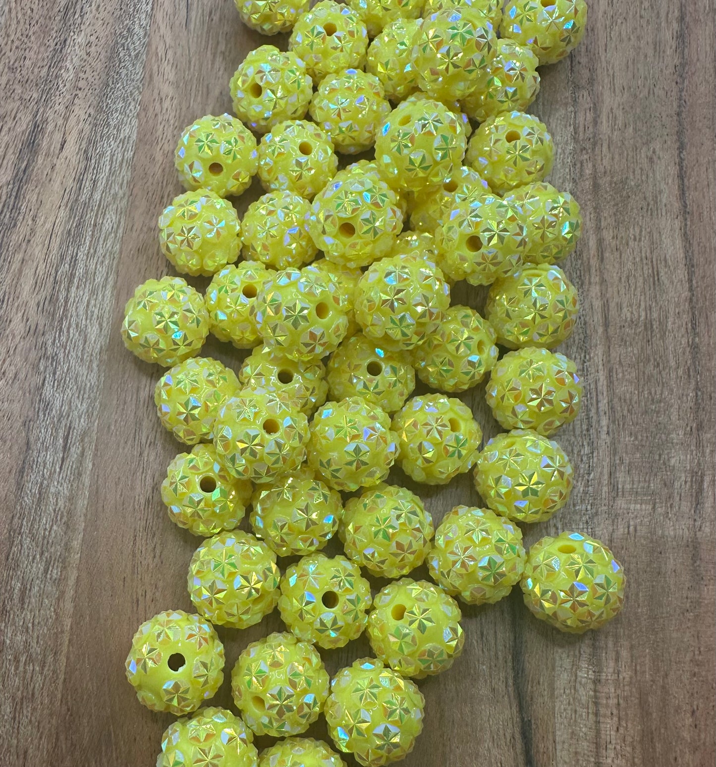 Yellow Stars- Rhinestone Acrylic 16mm