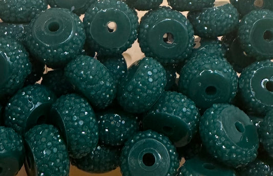 Abacus Spacer- Dark Green Rhinestone