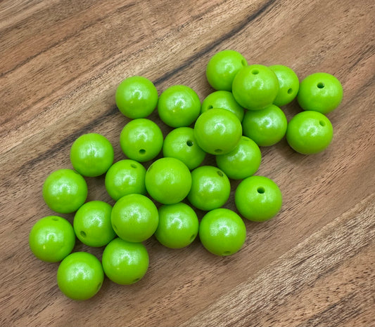 Lime Green- Opal Silicone Bead 15mm