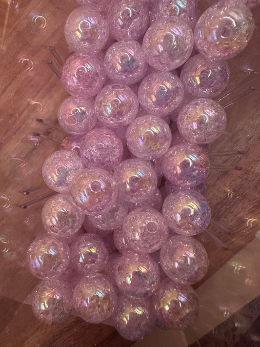Purple & Pink Crackle- Speciality Beads