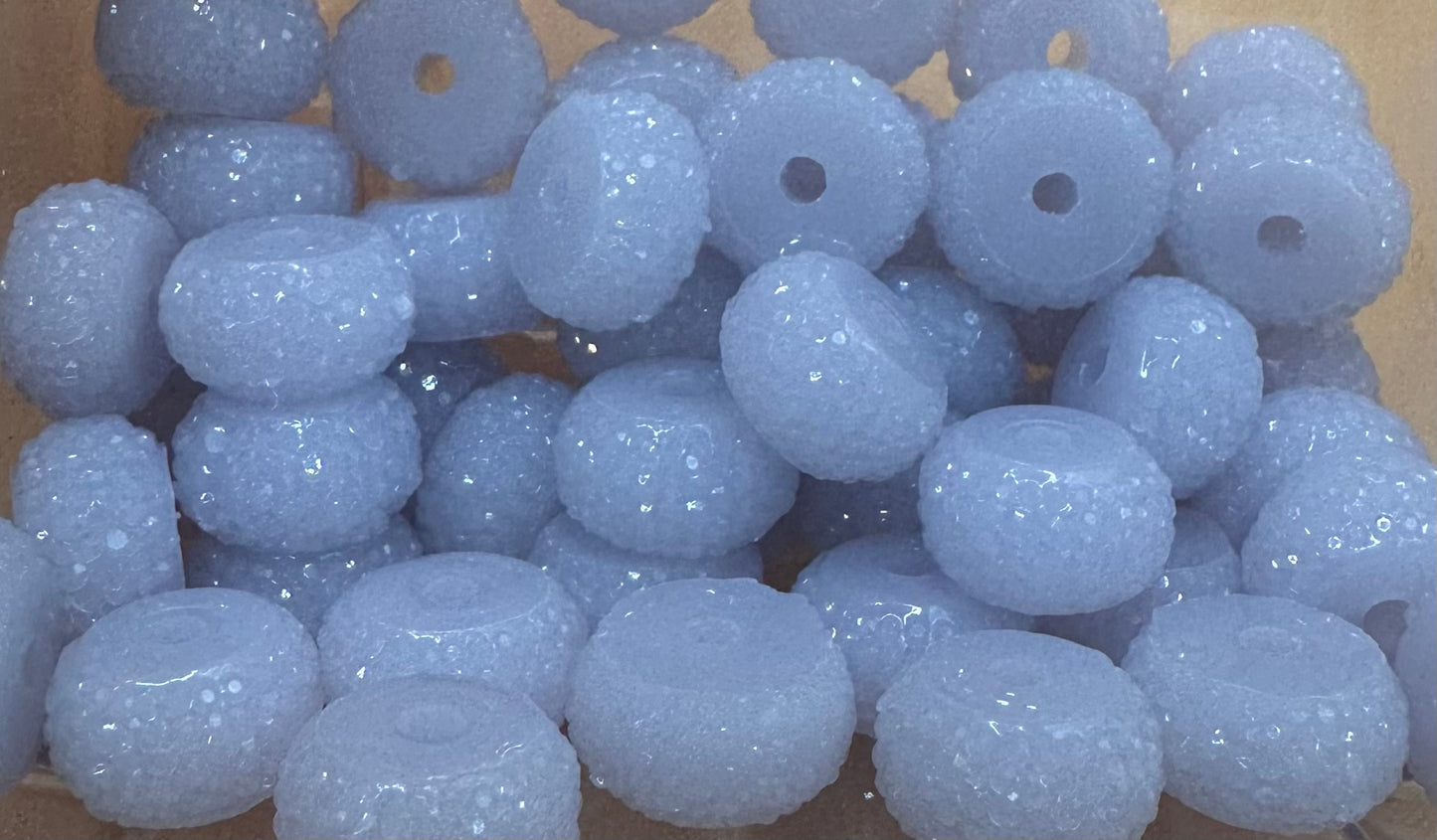 Abacus Spacer- Light Blue Rhinestone