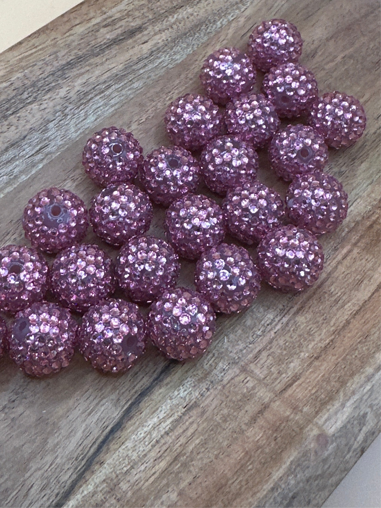 Rose Gold- Rhinestone Acrylic 20mm