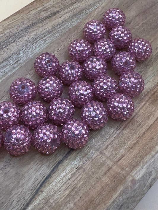 Rose Gold- Rhinestone Acrylic 20mm