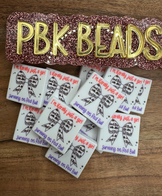Literally Just a Girl Surviving on Red B- EXCLUSIVE TO PBK- Silicone Focal Bead