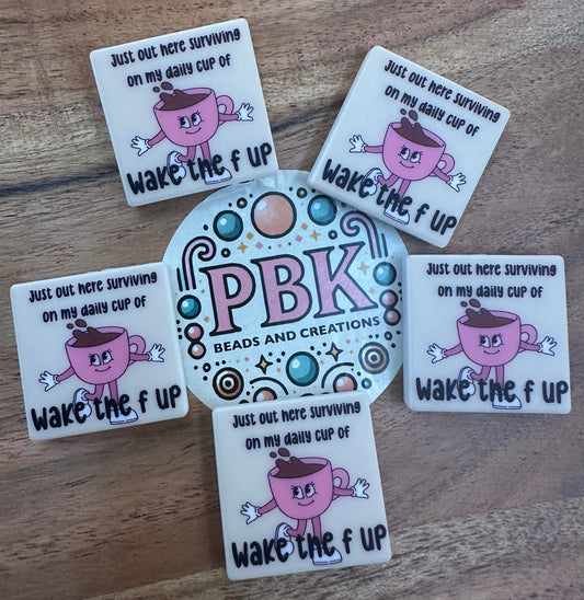 Daily Cup of Wake the F Up - EXCLUSIVE TO PBK- Silicone Focal Bead