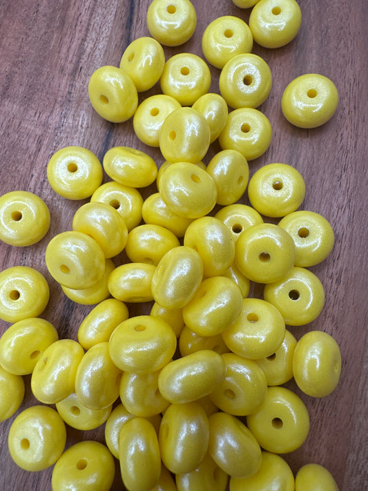 Yellow Opal- Silicone Bead Abacus 14mm