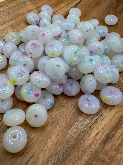 Mixed Color- Confetti Silicone Bead Abacus 14mm