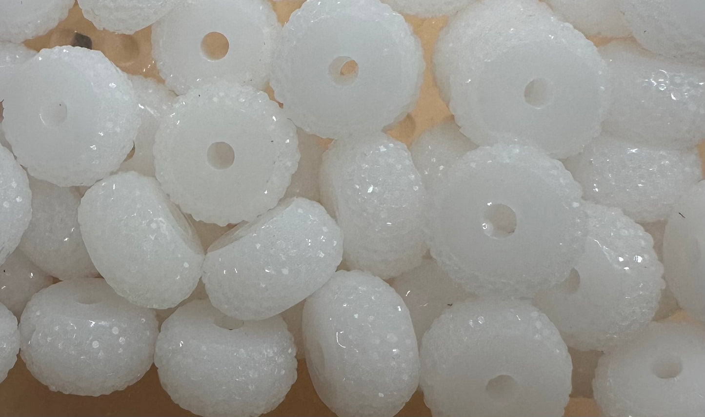 Abacus Spacer- Milky Rhinestone