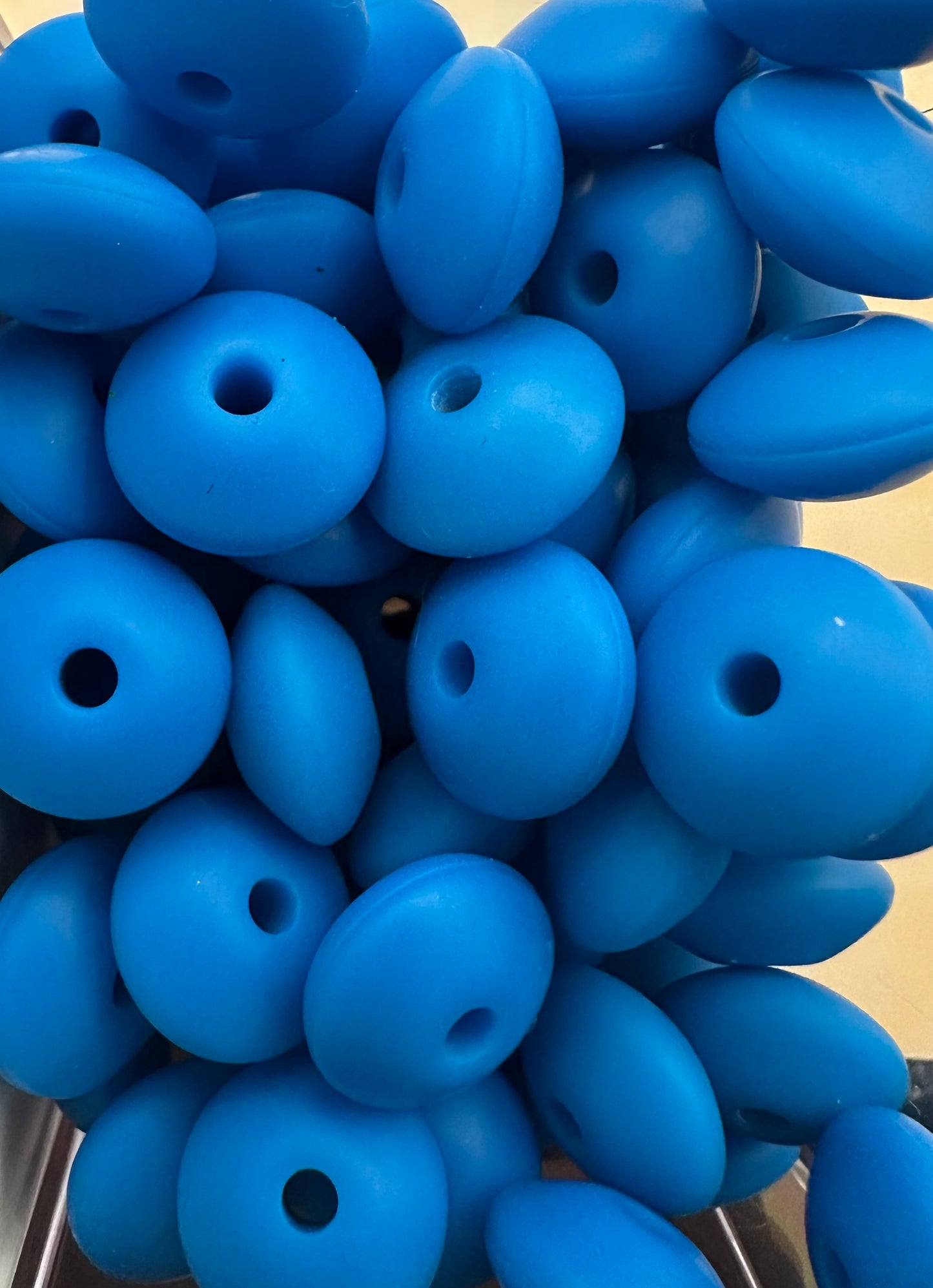 Blue Lentil- Silicone Bead