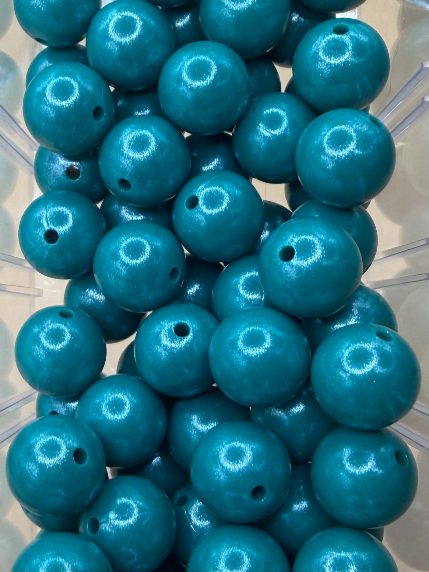 Blue/Green- Opal Silicone Bead 15mm