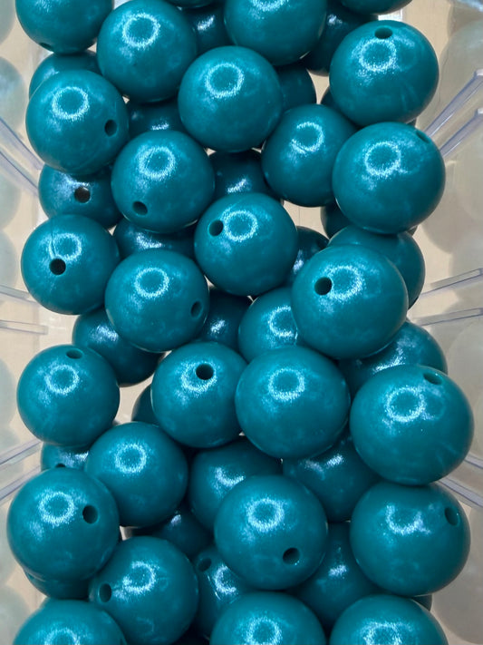 Blue/Green- Opal Silicone Bead 15mm