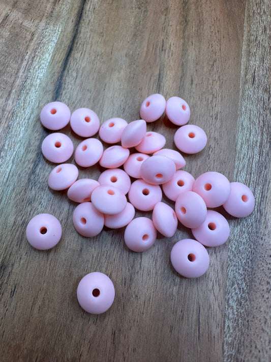 Light Pink Lentil- Silicone Bead