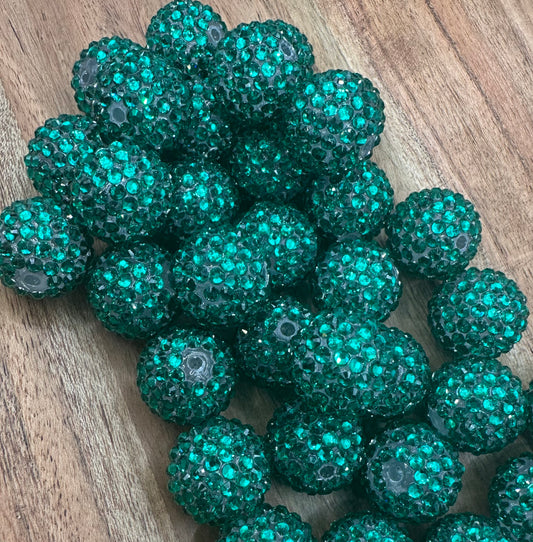 Pretty in Green- Rhinestone Acrylic 20mm