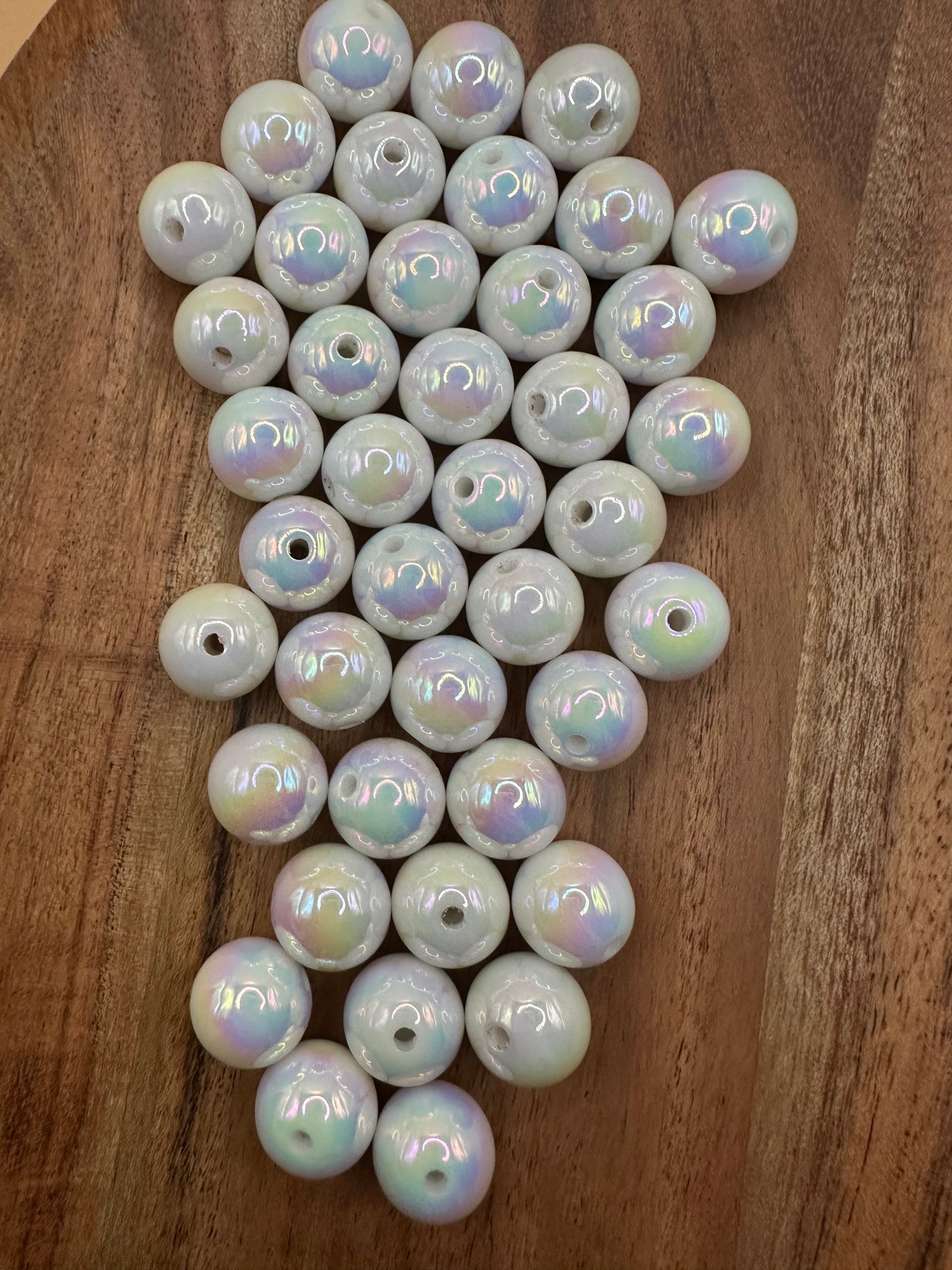 White iridescent- Speciality Beads