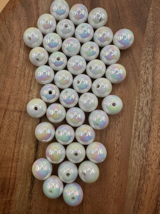 White iridescent- Speciality Beads