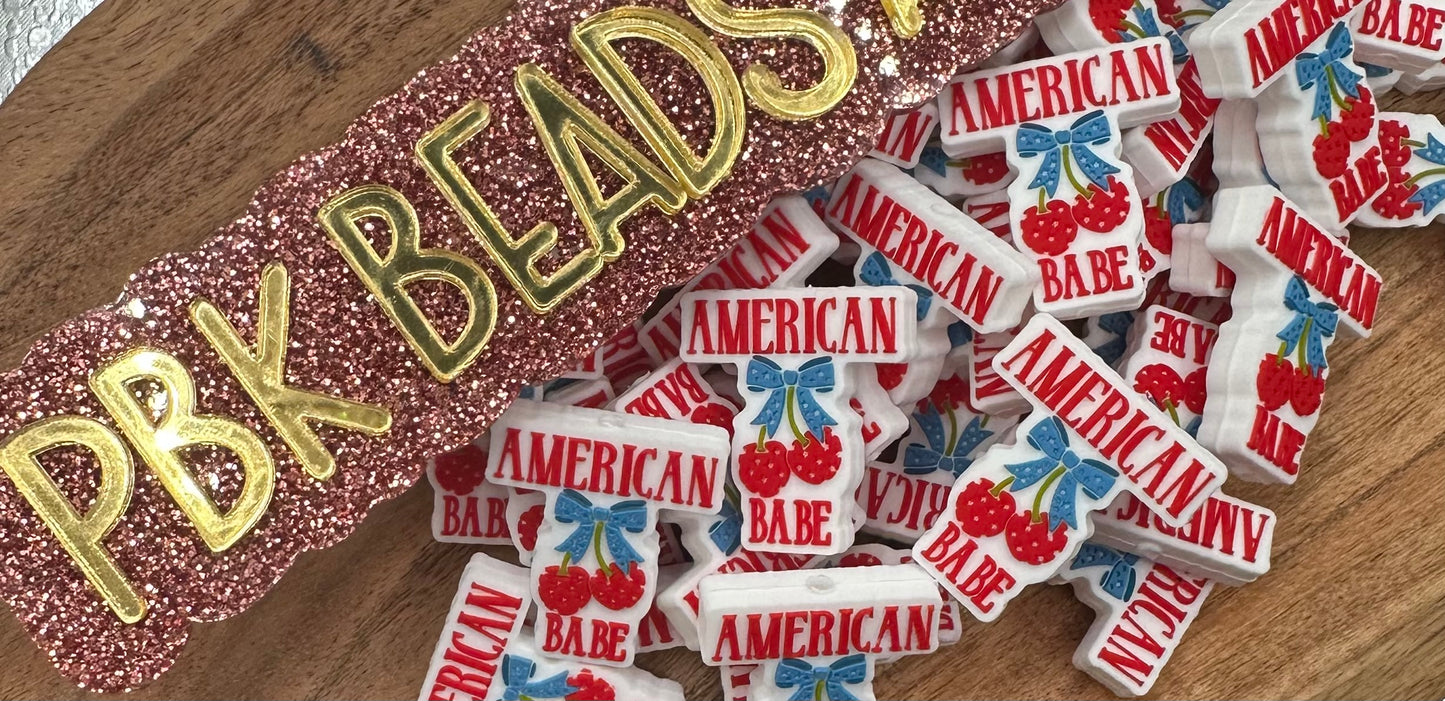 American Babe- EXCLUSIVE TO PBK- Silicone Focal Bead