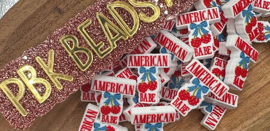 American Babe- EXCLUSIVE TO PBK- Silicone Focal Bead