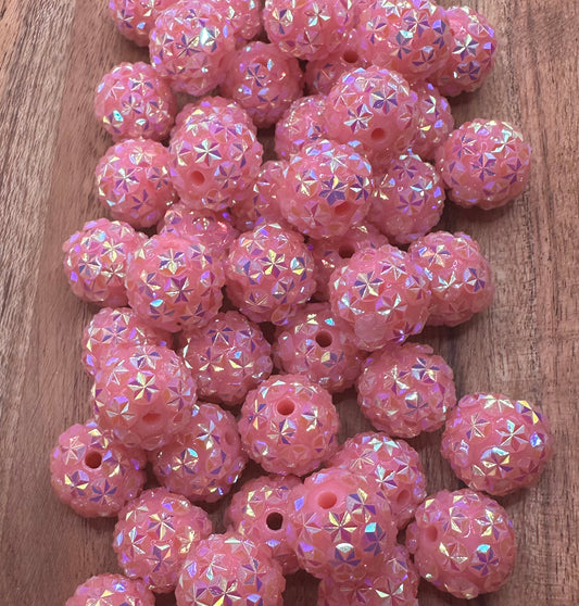 Light Pink Stars- Rhinestone Acrylic 16mm