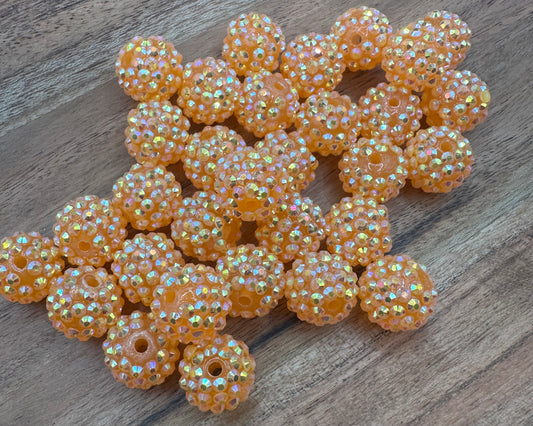 Orange- Rhinestone Acrylic 16mm