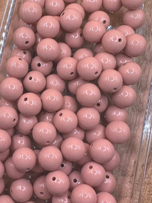Rose Brown- Liquid Silicone Bead 15mm