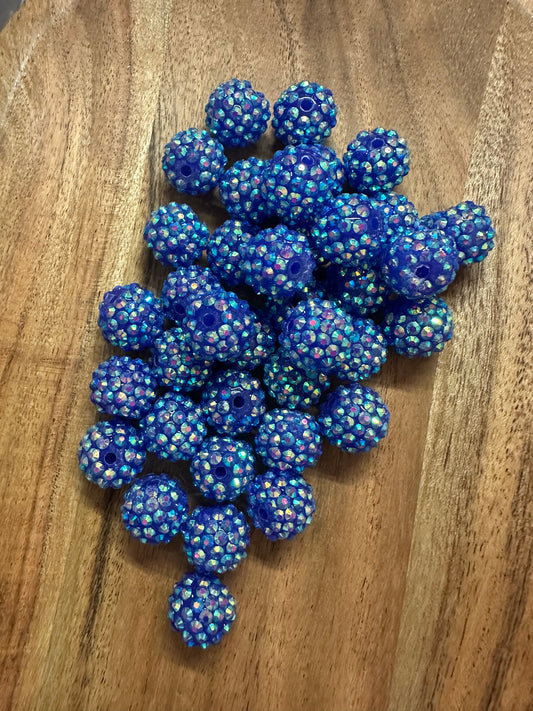 Ocean Blue- Rhinestone Acrylic 16mm