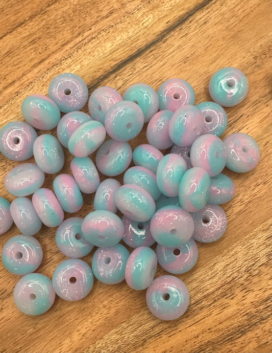 Mystic- Glitter Silicone Bead Abacus 14mm