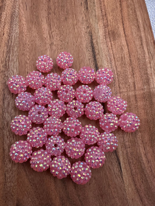 Light Pink- Rhinestone Acrylic 16mm
