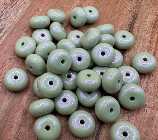 Sage Opal- Silicone Bead Abacus 14mm