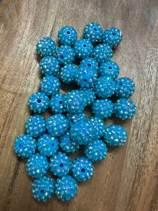 Aqua- Rhinestone Acrylic 16mm